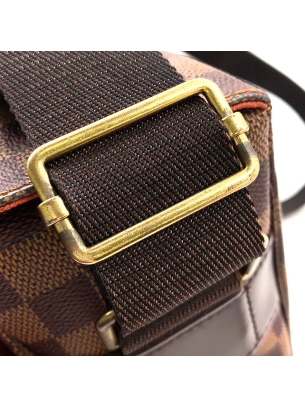Louis Vuitton Broadway Damier Ebene Leather Brown Shoulder Bag Gold